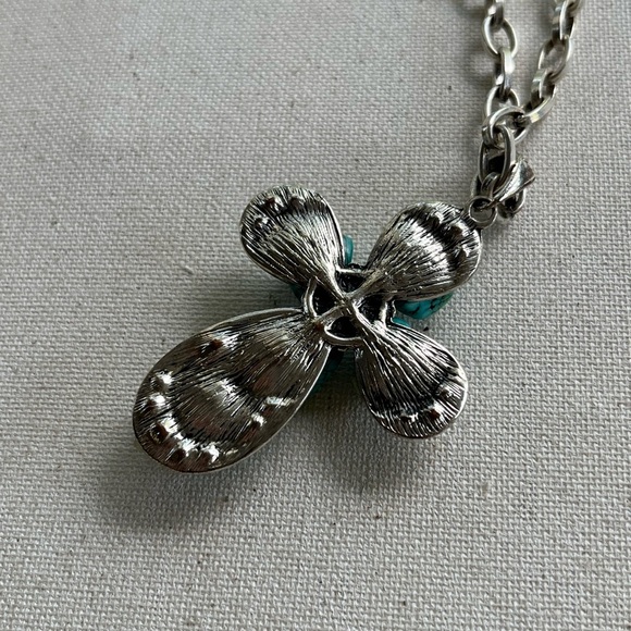 Turquoise Stone Cross Pendant Necklace – Western Boho Style - Picture 5 of 5